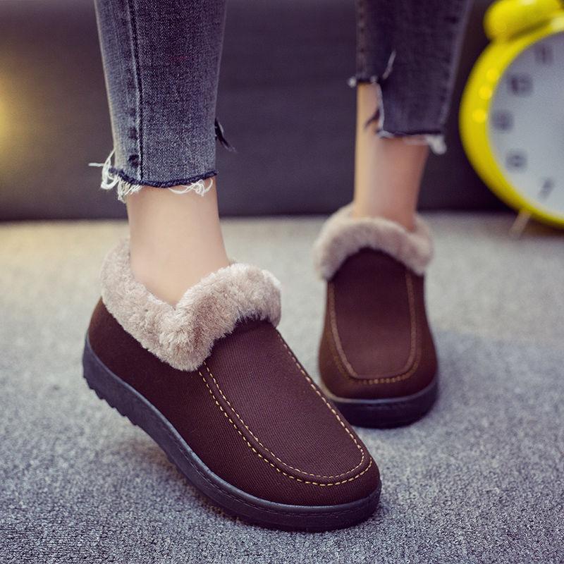 Women's Flat-heel Warm and Comfortable Cotton Shoes Plus Velvet Padded Lightweight Winter Shoes