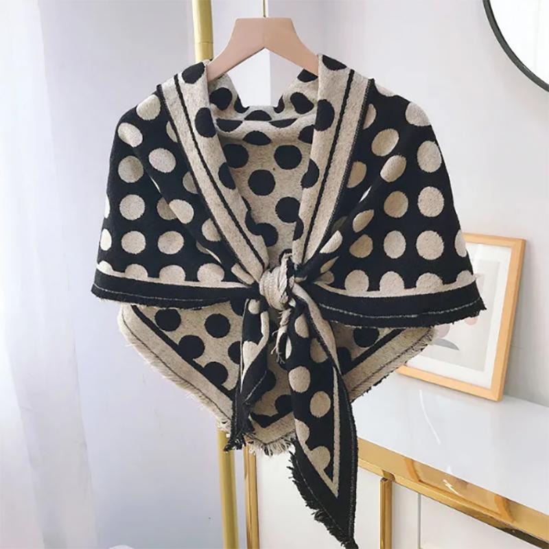 Shawl Knitted Imitation Cashmere Female Korean Version with Foreign Style Triangle Scarf Neck Guard False Collar