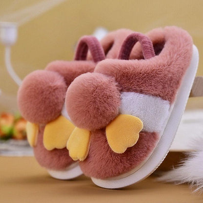 Children's Cotton Slippers Fall Winter Home Plush Floor Mopping Lightweight Non-slip Children's Baby Cotton Slippers