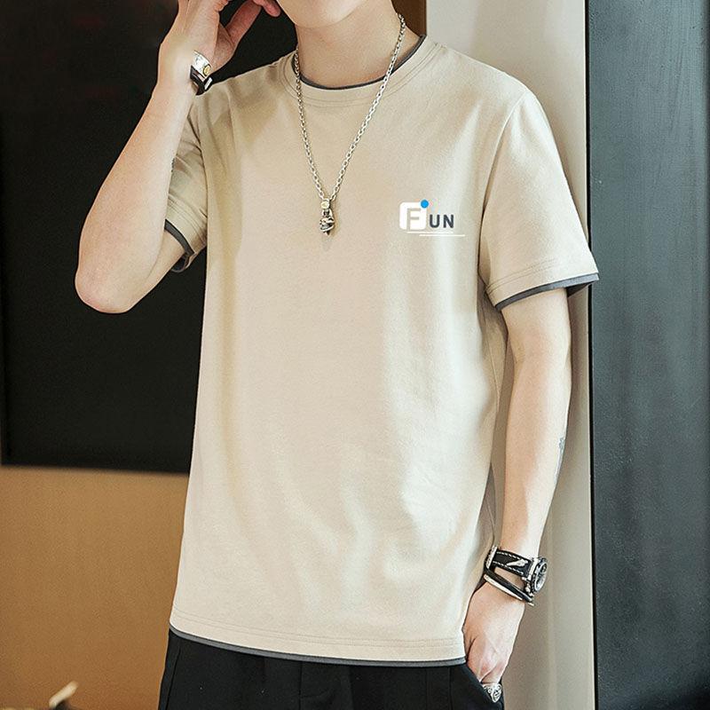 Men's Short-sleeved T-shirt Clothes Trend Wild Handsome Half-sleeved T-shirt Summer Men's Shirt