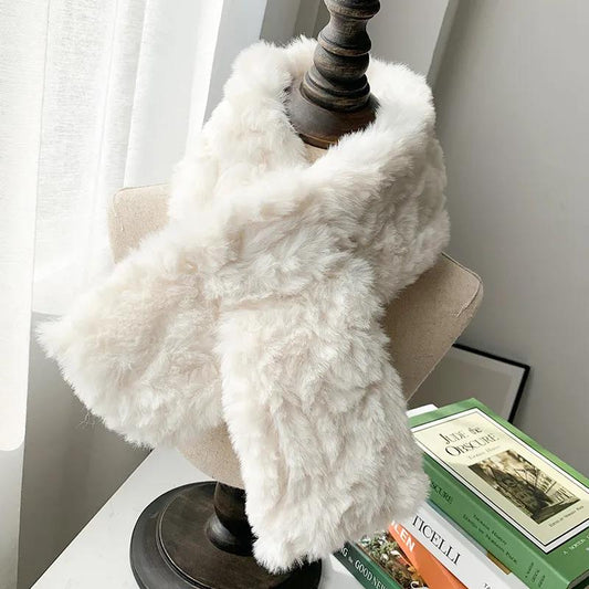 Winter Plush Scarf Female Korean Version of The Rabbit Plush Scarf Thick Warm Scarf