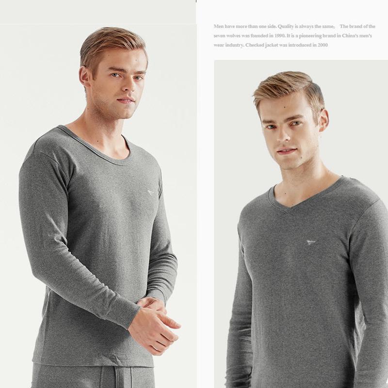 Men Winter Thermal Underwear O-neck Autumn Tight Suit Thicken Windproof Comfortable Soft Lining Long Sleeve High Elasticity Versatile Spring Pajamas