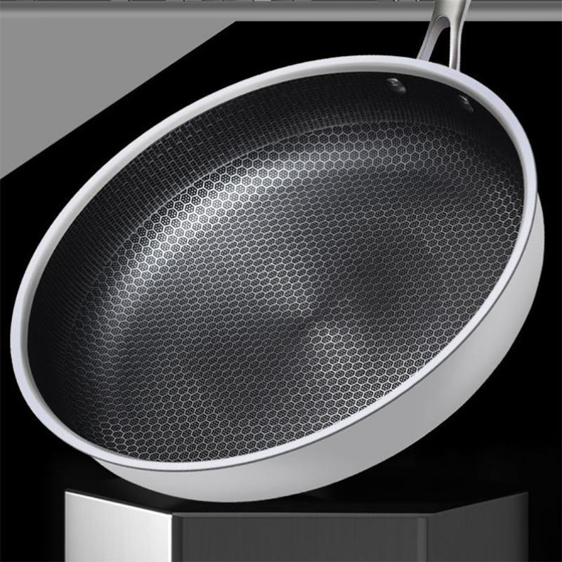 Stainless Steel Pan Non-stick Pan Household Steak Frying Pan Small Omelette Pan Induction Cooker Gas Stove Special Pancake Pan