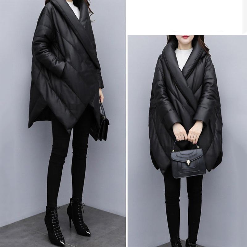 Women's Solid Color Down Jacket Mid-length Down Jacket Winter Korean Style Loose Coat Warm Stand-collar Down Jacket Quilted Jacket