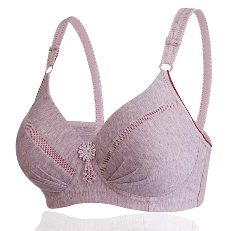 Thin Breathable and Anti-sagging Gather Type Non-wire Non-magnetic Underwear Bra Ladies Bra Style Simple Fabric Breathable