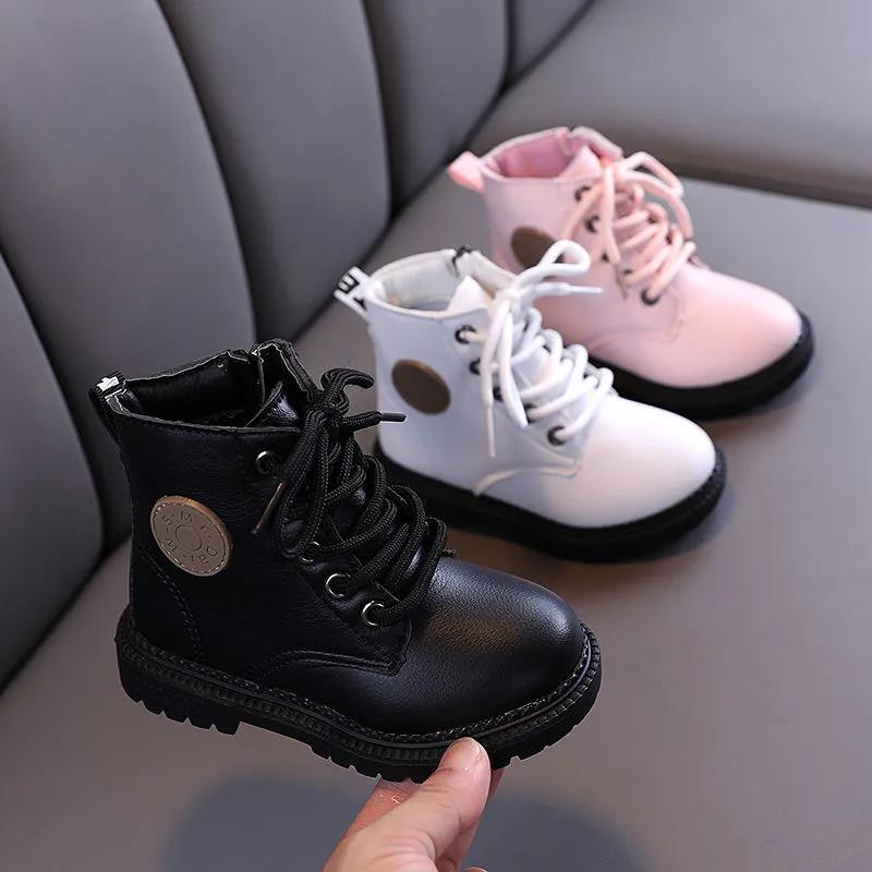 Children's Martin Boots Girls and Boys Winter Autumn Little Princess Single Boots British Style Children Casual Short Boots