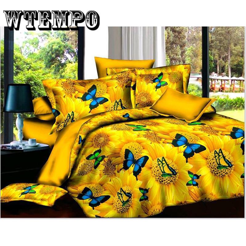 Duvet Cover Set 3D Oil Painting Bed In A Bag 4pcs Bedding Sets Flat Bed Sheet Comforter Duvet