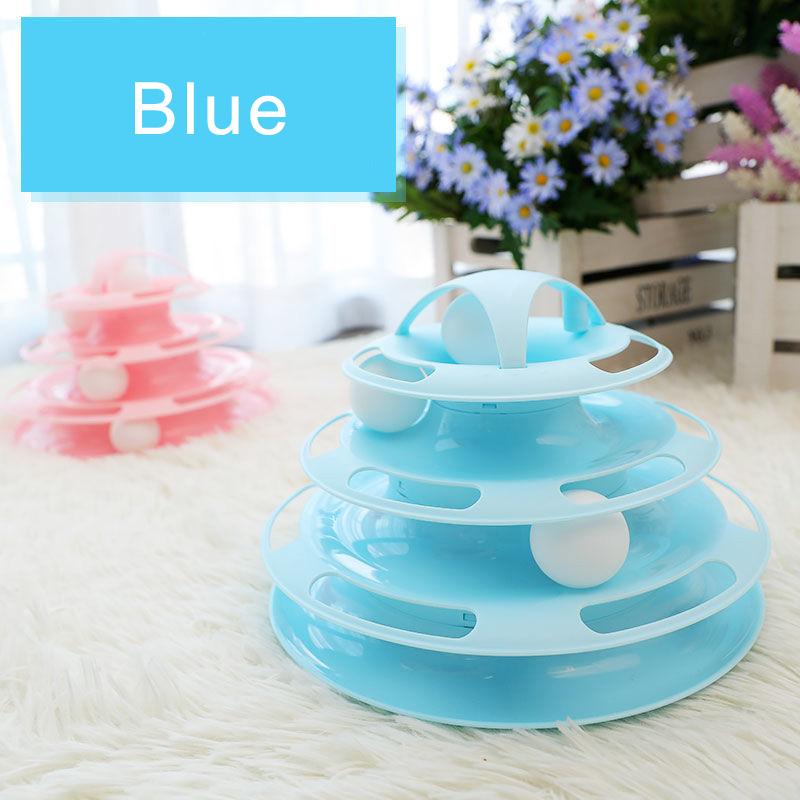 Pet Cat Toy Funny Cat Turntable Cat Supplies Pet Training Amusement Plate Interactive Toys Cat Turntable Intellectual Track Tower Funny Toy