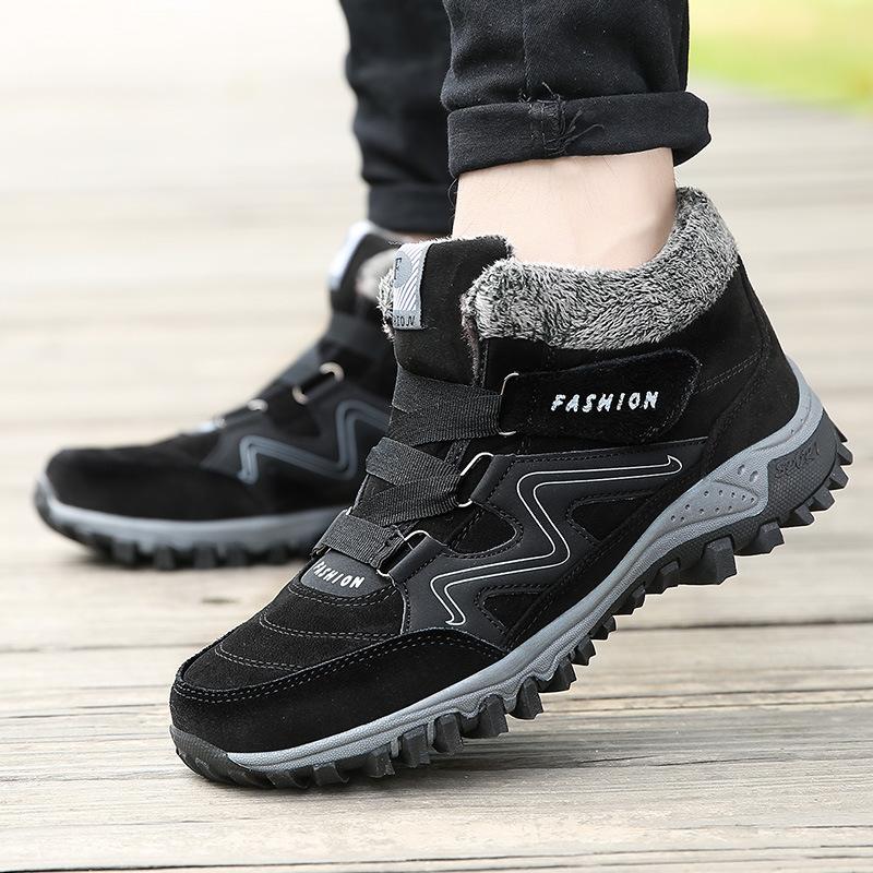 New Plus Fleece Warm Sports Shoes Men's and Women's Winter Plus Size Outdoor Leisure All-match Couple Shoes Snow Boots