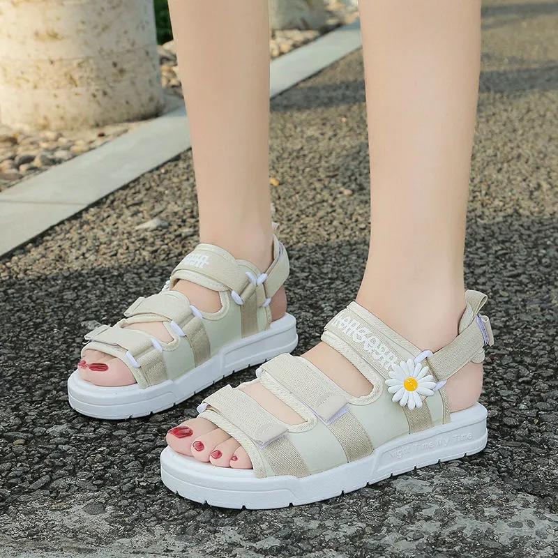 Fashion Daisy Sandals Women's Velcro Sports Beach Shoes for Summer Wear