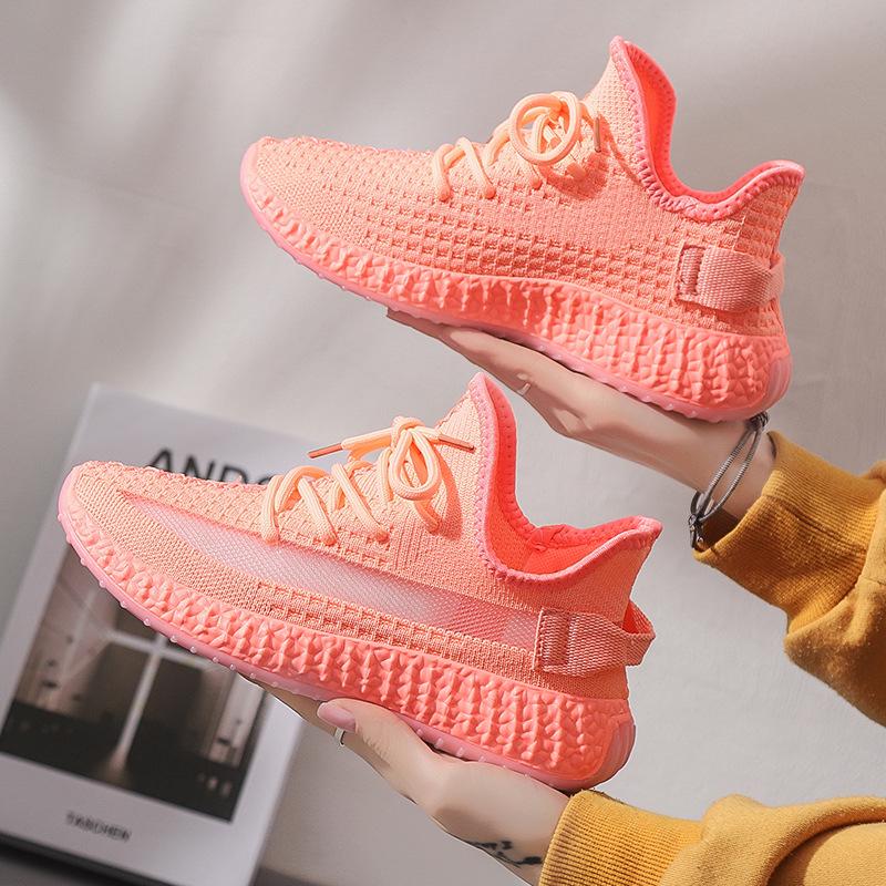 Summer Casual Women's Shoes Breathable Running Sports Shoes Student Flying Woven Coconut Shoes