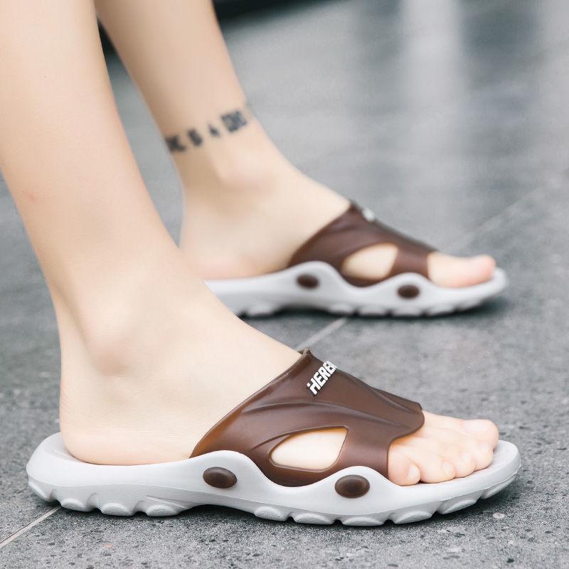 Slippers male flip flops wear non-slip soft bottom slippers beach shoes home bathroom sandals summer