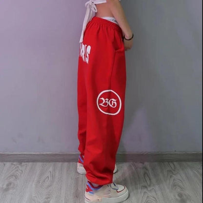 Red Sweatpants Female Hip-hop Loose-fitting Harem Pants Jazz Hip-hop High-waist All-match Casual Pants Trend