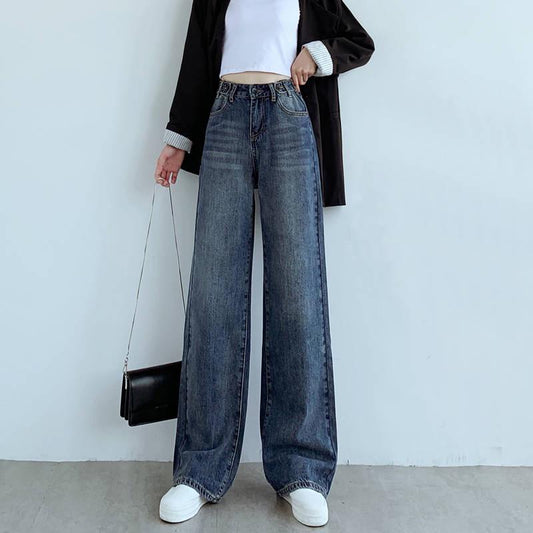 Casual Flare Jeans for Women Fashion Stretch High Waisted Wide Leg Jeans Vintage Pants Plus Size