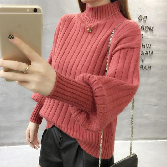 Thicken Sweater To Keep Warm Inside Wearing Sweater Autumn and Winter Turtleneck Sweater Female