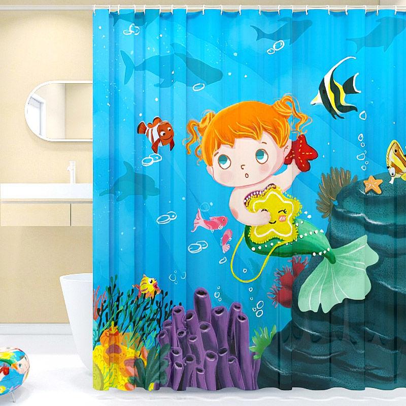 Bathroom Partition Shower Curtain Dry and Wet Separation Waterproof and Mildew-proof Shower Curtain