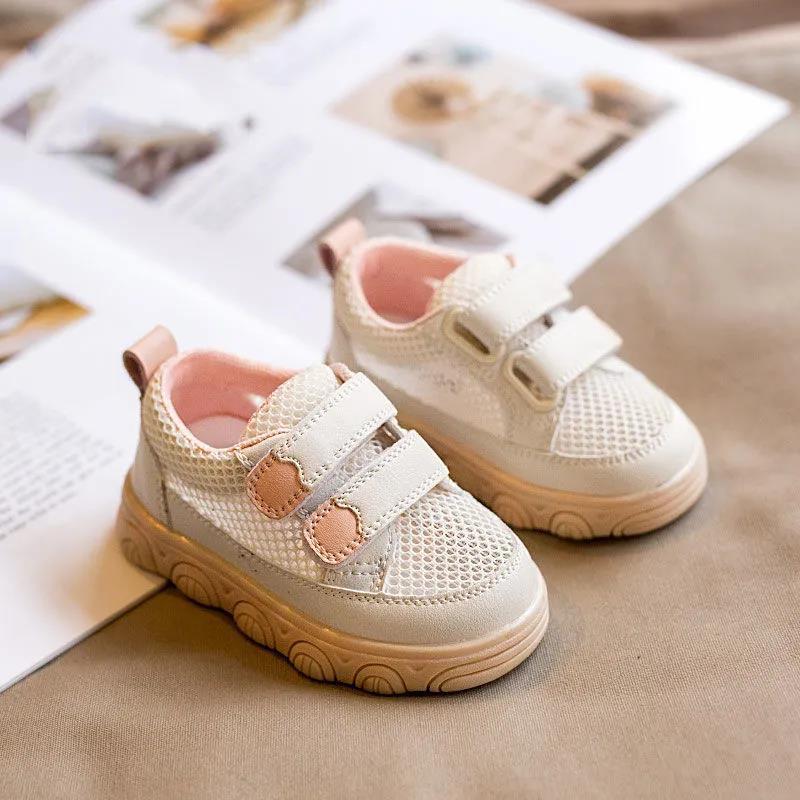 Baby Breathable Net Shoes Spring and Summer Soft Bottom Female 1-3 Years Old Net Surface White Shoes Baby Toddler Boys and Toddler Shoes Summer