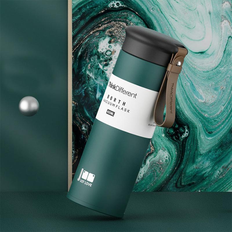 304 Stainless Steel Vacuum Flask Male Student Large Capacity Water Cup Female Korean Version Simple Tea Cup Portable Water Cup