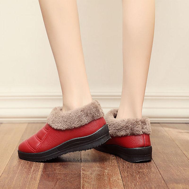 Waterproof Cotton Slippers Winter Men's Bag with Warmth Thick Bottom Indoor Leather Home Cotton Shoes Women Winter