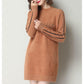 Autumn and Winter Fluffy Bottoming Shirt Loose Mid-length Knitted Sweater Pullover Simple Dress