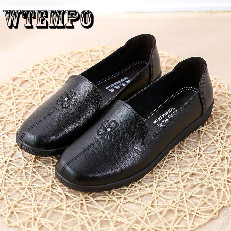 Flats Soft Leather Ballet Flats  Boat Shoes Women Loafers Plus Size Hollow Out Women Sandals