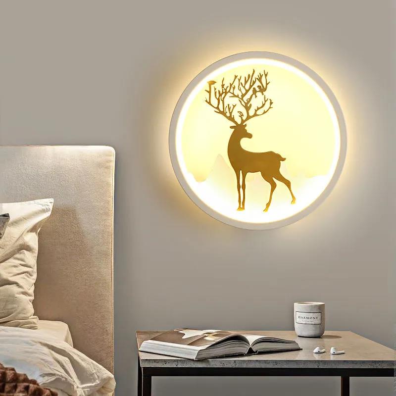 Antlers Pattern Wall Lamp Modern Minimalist Style Aisle Balcony Bedroom Bedside Wall Lamp Warm Living Room Background Wall Lamp