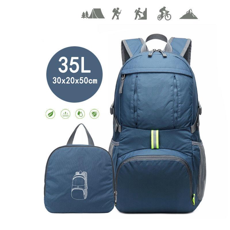 Ultra-light Folding Bag, Waterproof Mountaineering Bag, Hiking Backpack, School Bag, Large Capacity Travel Bag 35 Liters