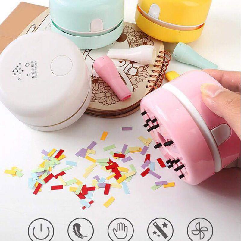 Desktop Vacuum Cleaner Mini Cleaning Machine Portable Strong Suction Rubber Dust Confetti Soot Keyboard Desktop Cleaner