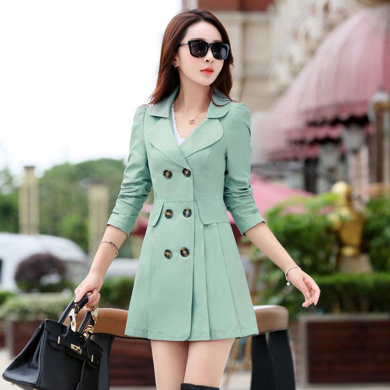 Windbreaker Large size Woolen coat Spring and Autumn Large Size Woman's clothing Long sleeves