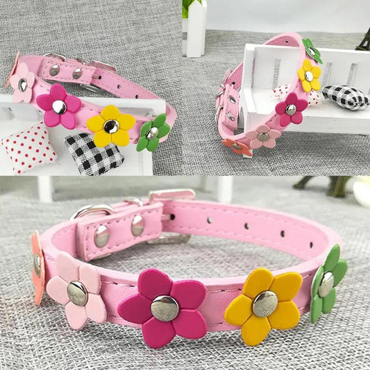 Pet Cat Cat Collar Cute Flowers Teddy Dog Collar Puppies Collar Kittens Neckwear Adjustable Collar Pet Dog's Cat's Neckerchief Dog Leash Collar