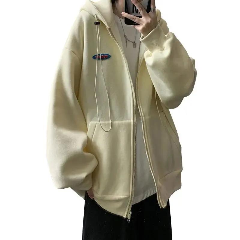 Women's Sweater Cardigan Jacket Spring and Autumn Ins Korean Style Loose Baseball Uniform Student Leisure Sports Big Pocket Top Zipper Coat