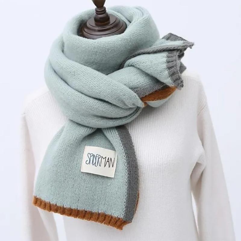 Scarf Women Winter Korean Version of Wool Knitted Scarf Wild Women Warm Thickened Long Scarfs