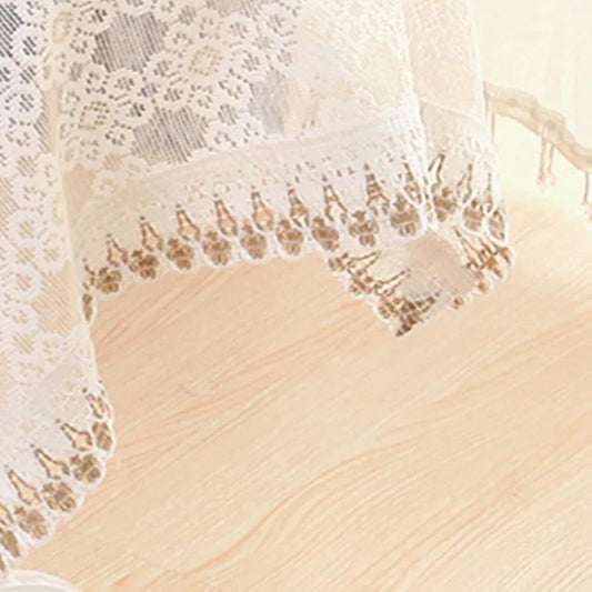 Tablecloth Coffee Table Square Table Round Table Cloth Cotton and Linen Hollow Sweet and Fresh Lace Home Fabric Home Decoration