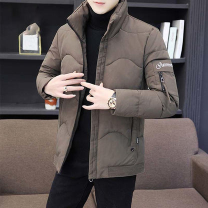 Winter Thick Warm Men's Jacket Short Stand Collar Slim Down Padded Jacket Loose Casual Parker Clothing