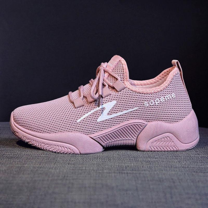 Spring and Autumn Fashion All-match Women's Net Shoes Breathable Casual Shoes Non-slip Wear-resistant Sports Shoes Student Casual Shoes