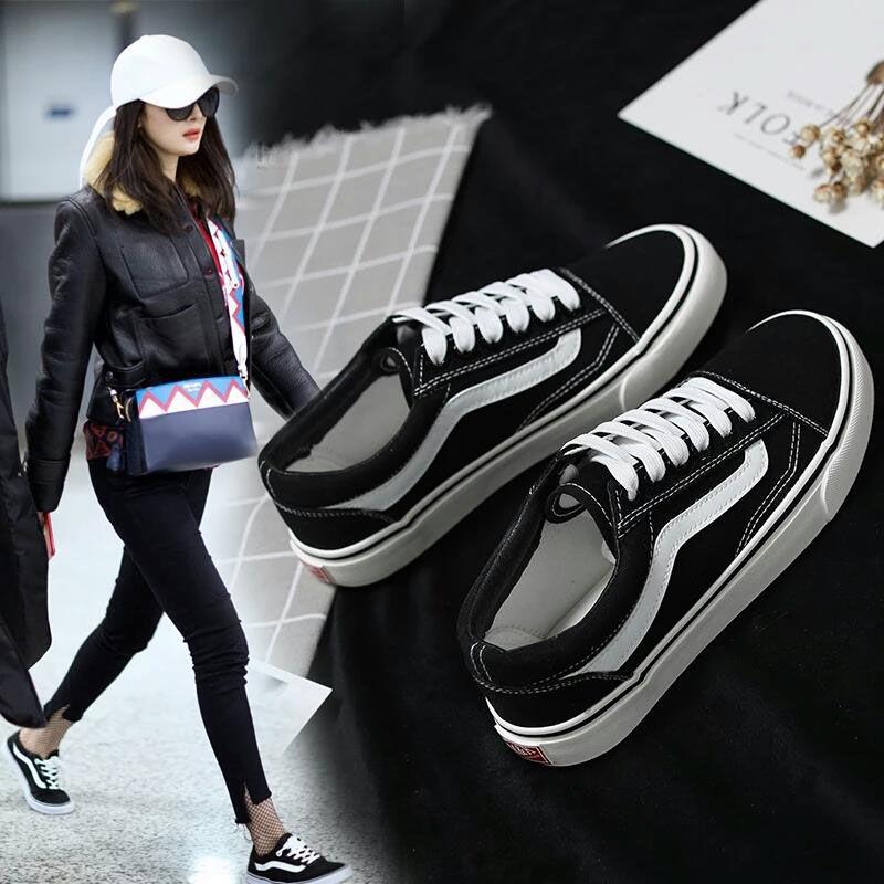 Student Wild Flat Sports White Shoes Couple Ins Comfortable and Natural Canvas Shoes Female