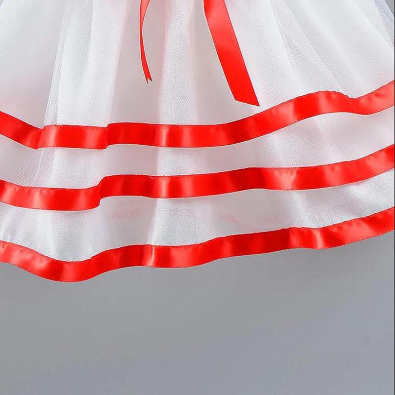 Girls Skirts Girls Baby Embroidered Bow Dresses Children Sweet Princess Skirts Girls Puff Skirts Round Neck Sleeveless