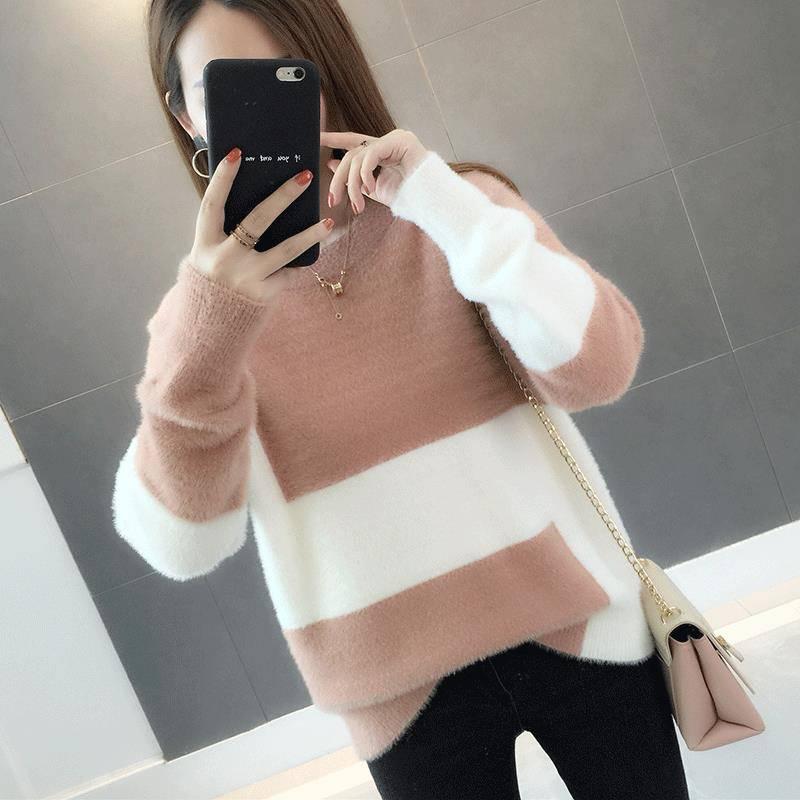 Autumn Winter Women Sweaters and Pullovers Long Sleeve Casual Sweater Solid Knitted Jumpers Sweater