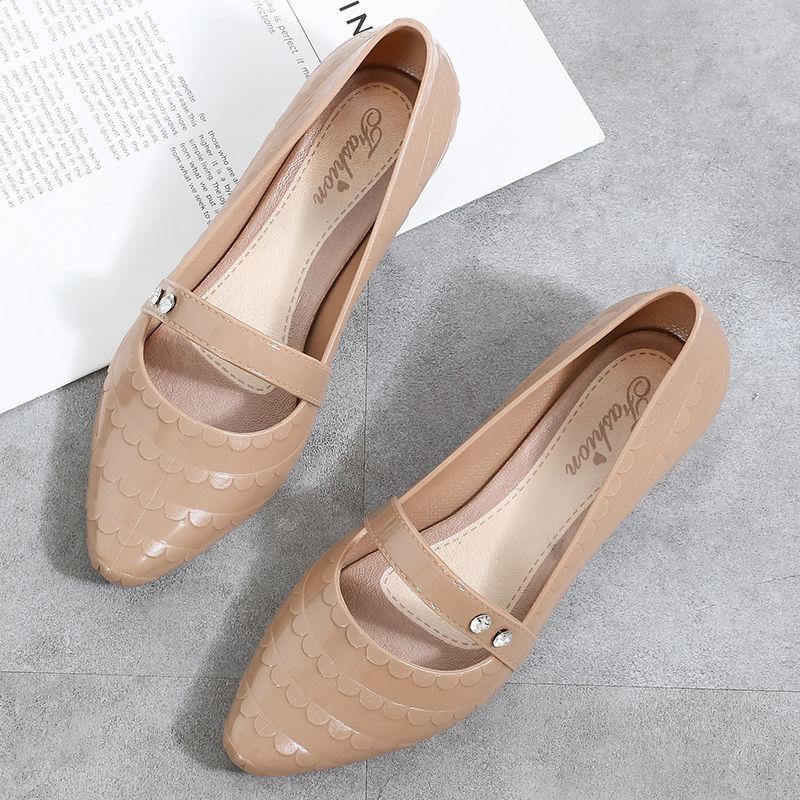 Ladies Jelly Sandals Comfortable Wedge Heel Shallow Outer Wear Versatile Soft Work Shoes Waterproof Non-Slip High Heels