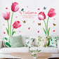 Pink tulip bedroom living room TV background wall porch shop decoration self-adhesive wall stickers