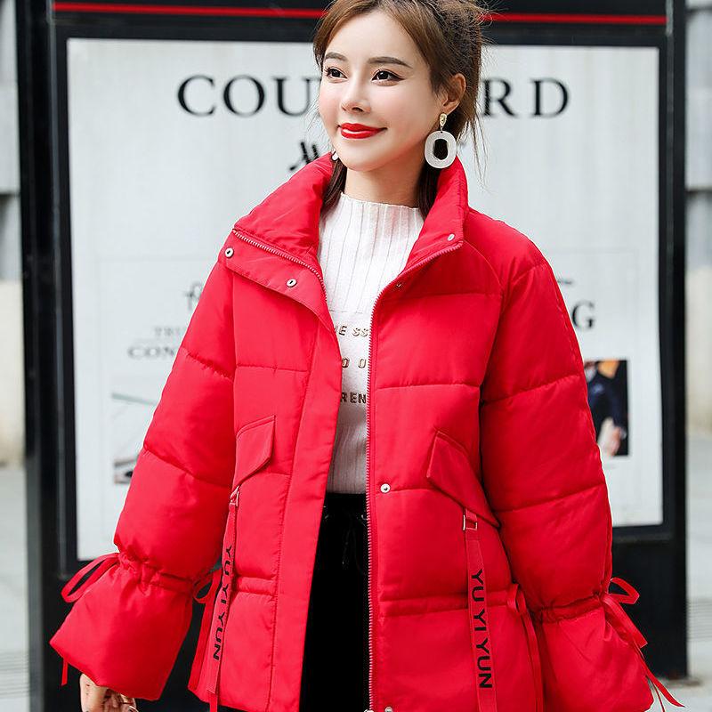 Winter Loose Waist Cotton Oversize Women's Tide Ins Hong Kong Style Short Wild Cotton Coat Beautiful Solid Color Ladies Down Coat