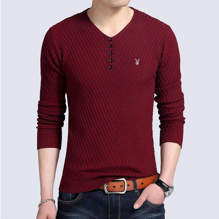 2019 Autumn Winter Men's Sweater Jacket Mens T-shirt Sweater Gradient Fashion Brand Male Pullovers