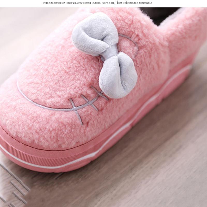 High-heeled Cotton Slippers Female Bag with Thick-soled Cute Cat Plush Slippers Winter Warm Cotton Shoes for Casual Wear