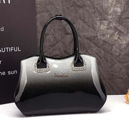 Woman Leather Handbag Luxury Patent Leather Shoulder Bags Handbags Women Bride Wedding Totes Boston