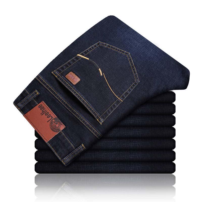 Man Stretch Jeans 2020 Business Cotton Denim Trousers Slim Fit Jeans Straight Denim Pants Male