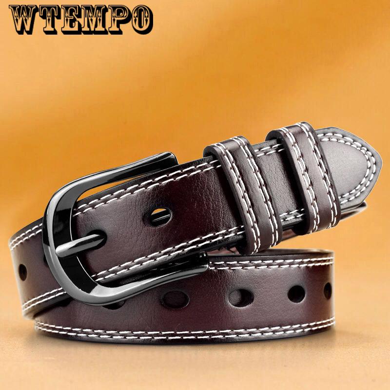 Women Belts Luxury Brand Blue Leather Fashion Women's Pin Buckle Belt Female Accessories