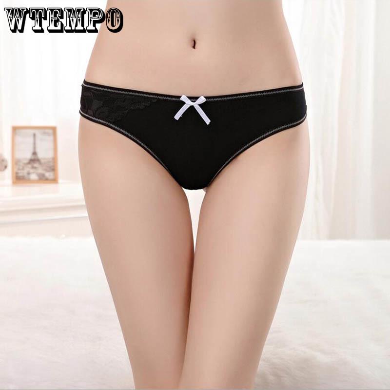 6 Pcs/Lot Underwear Women's Briefs Thongs Panties Cotton G-String Sexy Lace Underpants