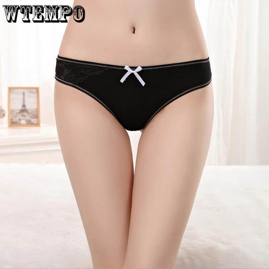 6 Pcs/Lot Underwear Women's Briefs Thongs Panties Cotton G-String Sexy Lace Underpants