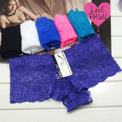 6pcs/set of Pure Cotton Underwear, Feminine Transparent Lace Women's Boxer Briefs