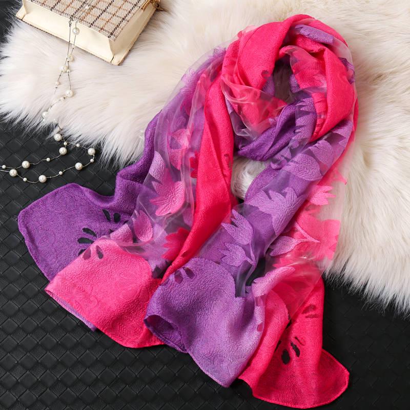 Women Scarf Pashmina Shawl Printed Cape Silk Chiffon Polyester Tippet Muffler